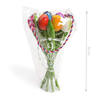 1 x RAW Customer Returns MomoMoments wooden tulip bouquet, wooden flowers, wooden decoration, wooden artificial flowers, 9 wooden tulips, 34 cm, hand-painted, bouquet, decoration, gift, multicolor - RRP €34.19