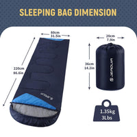 1 x RAW Customer Returns JEAOUIA 3 Season Sleeping Bags for Adults Backpacking Lightweight Waterproof Cold Weather Sleeping Bags for Girls Boys Men for Warm Camping Hiking Outdoor Travel Hunting m - RRP €33.17