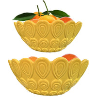 2 x Brand New S.ROKE TTAN 2 Pack Ceramic Bowls, Porcelain Salad Bowl Set, Large Soup Bowl, Noodle Bowls, Mixing Bowls, Ceramic Bowls for Family Kitchen 7 inch 8 inch - Yellow  - RRP €40.8