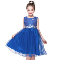 1 x Brand New SXSHUN Dresses Girls Princess Dress Tulle Costume Party Dress Pageant Lace Sleeveless Cocktail Dress with Embroidered Sequins, Orange, 98 - RRP €14.11