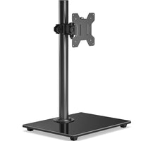 1 x RAW Customer Returns BONTEC monitor mount for 13-32 inch flat curved screen up to 10 kg, monitor stand with tempered glass base, adjustable tilt 25 swivel 80 rotation 360 , VESA 75 100mm - RRP €24.58