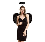 1 x Brand New Singtis Black Angel Wings Costume, Black Angel Costume, Women, Black Wings, Fallen Evil Angel Costume, Costume Party, Costume Party, Size S - RRP €19.2