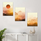 1 x RAW Customer Returns Artscope 3-piece canvas print with sunrise, fog and forest motif art print - modern wall picture for bathroom living room wall decoration - 30 x 40 cm - RRP €26.92