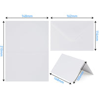 1 x RAW Customer Returns Mocraft C6 envelopes blank folding cards set, blank folding cards with envelope, DIN A6 folding cards to design for wedding gift greeting cards invitation white, C6  - RRP €14.99