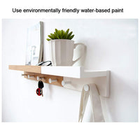 1 x RAW Customer Returns Bamboo wall coat rack with hooks. Floating top shelf for storage of objects. For hallway, bathroom, living room or bedroom - RRP €39.99