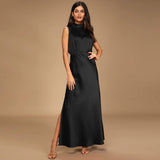 1 x RAW Customer Returns KOEMCY Women s Elegant Dress with Sleeveless Elegant Dress Cocktail Dress Formal Maxi Evening Dress Wedding Banquet Black,M  - RRP €32.99