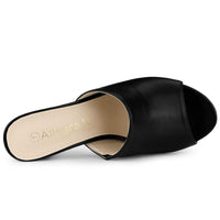 1 x RAW Customer Returns Allegra K women s slip-on sandals with block heel black 39 - RRP €51.99