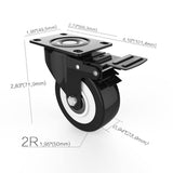 1 x RAW Customer Returns Swivel castors, pack of 4, transport castors with safety lock, 50 mm wheels for furniture, silent heavy-duty wheels with polyurethane rubber coating, 360 degree rotatable, 300 kg total capacity - RRP €22.9