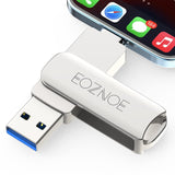 1 x RAW Customer Returns EOZNOE 256GB USB Stick for iPhone Flash Drive, 3-in-1 Phone Memory Stick USB 3.0 External Storage, Phone Photo Stick Storage Expansion Compatible with Phone iPad Android PC Mac - RRP €36.89