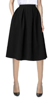 1 x RAW Customer Returns Women s Flared A line Pleated Flared Midi Skirt M, Black  - RRP €27.98