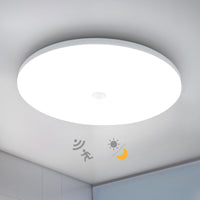 1 x RAW Customer Returns Combuh LED ceiling light with motion detector, twilight sensor, 18W 1800LM 30CM round flat ceiling lamp with motion detector inside, 6500K cold white IP56 LED lamps ceiling lamps for hallway, stairs, entrance - RRP €22.18