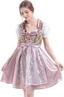 1 x RAW Customer Returns CR ROLECOS Dirndl for women Dirndl dresses women s traditional dress dirndl women midi Dirndl at the Oktoberfest 3 set Dirndl pink with blouse, apron XL - RRP €36.29