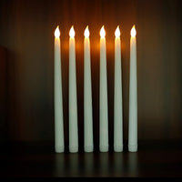 1 x RAW Customer Returns FAEFTY 6 Pieces LED Electric Candle, Taper Candles Battery Operated Flameless Candles Decoration for Christmas All Saints Day Dinner - RRP €15.12