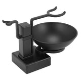 1 x RAW Customer Returns Oewnvmd Barber Men Metal Shaving Stand Stand Set - Shaving Brush Holder Shelf Soap Mug Cup Bowl Black - RRP €23.69