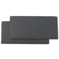 1 x RAW Customer Returns ZOENHOU 8 pieces 25 x 12 cm rectangular slate plate, slate plate serving plate, slate table coaster, slate plate coaster for buffet, sushi, cheese, serving, black - RRP €26.32