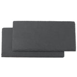 1 x RAW Customer Returns ZOENHOU 8 pieces 25 x 12 cm rectangular slate plate, slate plate serving plate, slate table coaster, slate plate coaster for buffet, sushi, cheese, serving, black - RRP €31.64