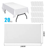 1 x RAW Customer Returns xiaozhifu Pack of 20 disposable tablecloths, white, disposable tablecloths for weddings, 150 cm x 240 cm, waterproof birthday tablecloths, rectangular table cloth, suitable for weddings, parties, children s birthdays - RRP €35.33