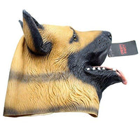 1 x RAW Customer Returns CreepyParty Halloween Costume Party Animal Head Latex Mask German Shepherd - RRP €19.15