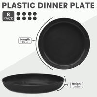 1 x RAW Customer Returns Bugucat plastic plates set of 8 23 cm plates, plastic plates made of PP, camping tableware, dishwasher and microwave safe, lightweight dinner plates, reusable, salad plates for pizza, pasta, salad, BPA-free - RRP €19.15