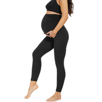 1 x RAW Customer Returns AMIYOYO Women s Maternity Leggings High Waist Pregnancy Leggings Opaque Maternity Trousers Stretch Soft Maternity Fashion for Pregnant Women Long Black, S  - RRP €17.99