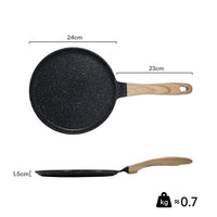 1 x RAW Customer Returns JEETEE Crepe Pan 24cm, Granite Non-Stick Coating Pancake Pan, Bakelite Handle, Compatible with All Stoves and Induction Cookers, PFOA Free, Gray - RRP €26.99