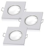 1 x RAW Customer Returns Lex Collective 3 x LED GU10 module recessed spotlight set 3W recessed ceiling spot square dimmable 230V 55mm bore warm white white  - RRP €19.99