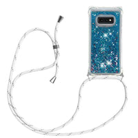 1 x Brand New HongMan mobile phone chain case for Samsung Galaxy S10 Cover - Quicksand glitter case with strap - Silicone mobile phone case with cord shoulder strap - Cord with quicksand case for hanging - RRP €21.6