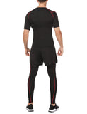 1 x RAW Customer Returns Wayleb Men s Fitness Clothing Men Workout Clothing Outfit Sportswear 3 Piece Compression Set Tracksuit Breathable Compression Shirts for Men - RRP €30.99