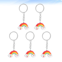 3 x Brand New PRETYZOOM 5Pcs Rainbow Keychain Funny Small Keyring Key Holder Key Decoration for Women Girls Kids - RRP €29.07