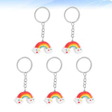 3 x Brand New PRETYZOOM 5Pcs Rainbow Keychain Funny Small Keyring Key Holder Key Decoration for Women Girls Kids - RRP €29.07