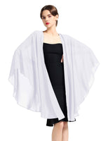 1 x RAW Customer Returns BEAUTELICATE Chiffon Shawl Stole Bolero Women s Evening Dress Festive Wedding Bridal Spring Summer Jacket White, One Size - RRP €25.99