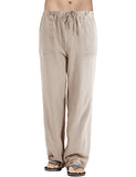 1 x RAW Customer Returns heekpek Linen Trousers Men Long Lightweight Summer Trousers Men Cotton Linen Trousers Regular Fit Straight Trousers Casual Trousers Beach Linen Trousers Men for Holidays, Khaki, L - RRP €26.76