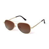 1 x RAW Customer Returns ADEWU Unisex Pilot Sunglasses Polarized Retro UV Protection for Girls Boys Parents Kids , Kids - Brown - RRP €58.8