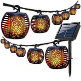 1 x RAW Customer Returns highsam Solar Fairy Lights Lanterns for Outdoors, Lighting with Flame LED Garden Lighting, Waterproof Solar Lights for Garden, Balcony, Party, Halloween Decoration-Auto On Off 10 Lanterns  - RRP €27.22