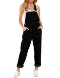 1 x RAW Customer Returns Roskiky Women s Casual Stretch Denim Overalls Jeans Jumpsuit with Pockets, Warm Black Onyx, XL - RRP €47.99