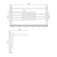 1 x RAW Customer Returns G rbach aluminum towel holder towel rail cloth shelf matt black 7-60MS  - RRP €63.53