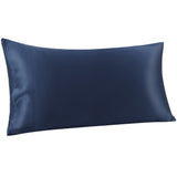 1 x Brand New PiccoCasa silk pillowcase 19 Momme silk pillowcase made of 100 pure mulberry silk pillowcase with hotel closure hair and skin care silk cover, 1 piece navy blue 40 80cm - RRP €36.89