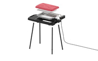 1 x RAW Customer Returns Electric standing barbecue with stainless steel grill, foldable, intensity regulator, easy cleaning - RRP €35.6