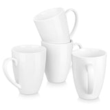 1 x RAW Customer Returns MALACASA coffee mugs set of 4, porcelain 560ML mug set, large modern ceramic cups for tea, juice, latte, cappuccino, cocoa. Dishwasher and microwave safe, white series REG - RRP €38.94