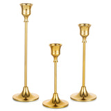 1 x RAW Customer Returns Sziqiqi Candlestick Gold Set of 3 Candlesticks for Taper Candles, Candle Holder Candlestick Made of Brass Metal Candle Holder for Christmas Table Decoration Dining Table Fireplace Mantelpiece Wedding Party - RRP €19.94