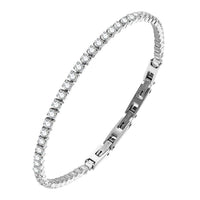 1 x RAW Customer Returns Aichva Stainless Steel Diamond Cut Cubic Zirconia Tennis Bracelet Women Fashion Jewelry 3mm 8 7 Metal Cubic Zirconia - RRP €32.3