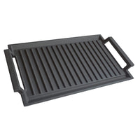 1 x RAW Customer Returns COVERCOOK Cast Iron Grill Pan - Grill Pan - Rectangular Grill Plate - 2 Handles - 43 x 23 cm - Grill Pan for Induction Hob Open Fire Oven Electric Hob Outdoor Grills - RRP €63.99