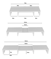 1 x RAW Customer Returns ComfortCove Monitor Riser for Dual Monitors, Dual Monitor Stand, 3 Adjustable Length Shelves, Ideal for Your Home Office, White - RRP €31.1