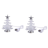 6 x Brand New minkissy 2pcs Christmas Tree Shape Table Lamp USB Powered Desktop Lamp Night Light Decor for Home Holiday Decorative Silver  - RRP €136.8