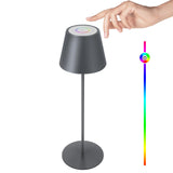 1 x RAW Customer Returns FUYO Table Lamp Wireless Dimmable Touch Control LED Table Lamp with Warm White 8 Colors RGB Outdoor Table Lamp Waterproof for Indoor Outdoor Patio Bedroom Dining Table Balcony BBQ Gray  - RRP €47.8