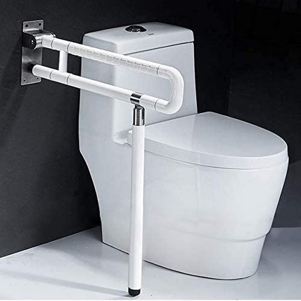 1 x RAW Customer Returns Wall support handle support aid shower toilet handle stand-up aid toilet support grab handle folding handle safety non-slip wall mounting white - RRP €80.38