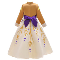 1 x RAW Customer Returns IBTOM CASTLE - Princess Rapunzel Costume, Long, for Carnival Parties, Bridesmaid, Cosplay, Sizes 98-140 Yellow Anna 5-6 Years - RRP €30.55