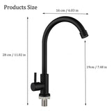 1 x RAW Customer Returns Black sink tap, kitchen tap made of stainless steel, 360 rotation sink tap, kitchen tap only cold water, rust protection for kitchen, bathroom, toilet - RRP €19.15