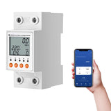 1 x RAW Customer Returns eMylo Smart Single-Phase Electricity Meter Electric Consumption Meter on DIN Rail WiFi Digital LCD Energy Meter KWh Meter with Tuya Smart Smart life APP, AC 63A 80-400V - RRP €35.4