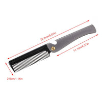 1 x RAW Customer Returns Honiwu Foldable Comb, Beard Comb for Men, Foldable Beard Comb, Stainless Steel Pocket Comb Hair Comb for Beard Mustache Black  - RRP €8.39